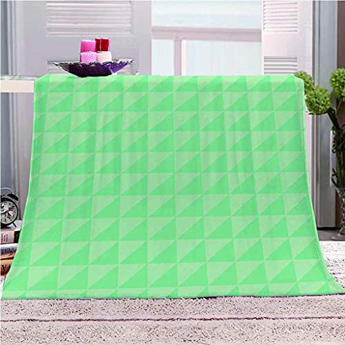 Couverture flanelle douce lit canapé plaid géométrique vert impression 3D 130x150 - 2
