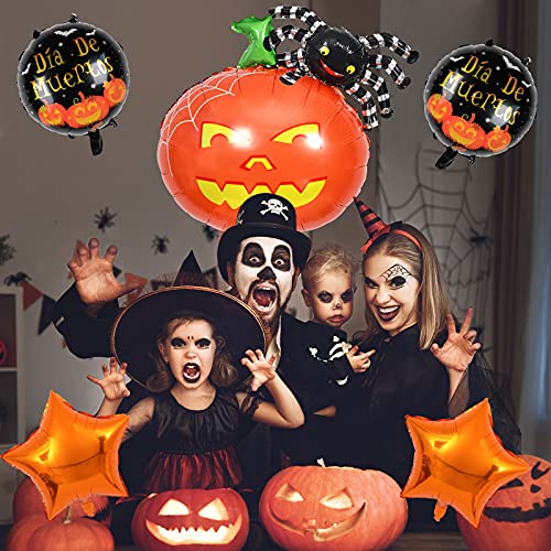 GRESAHOM-Halloween-Decorations-Halloween-Decorations-Indoor-Set-Happy-Halloween-Foil-Balloons-Pumpkin-Spider-for-Party-Decorations-Reusable