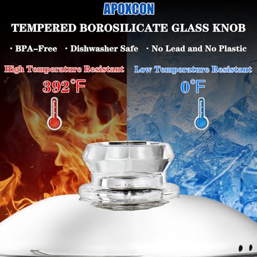 Image of APOXCON Electric Coffee Percolator All Stainless Steel Coffee Maker with Glass Knob Classic Coffee Pot with Keep Warm Cordless Serve - No Aluminum No Plastic Contact with Beverage Cream (12 Cup)