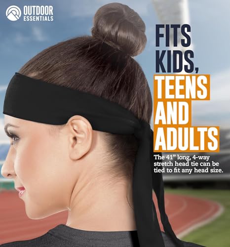 Image of OutdoorEssentials Tie Headband - Sweat-Wicking Running Headband - Hair Control Head Tie - Ninja Costume Accessories