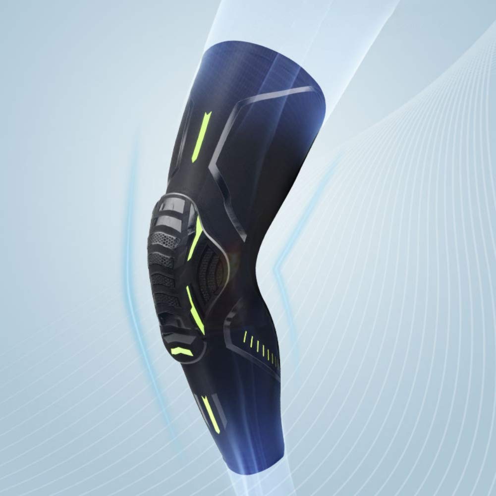 2 PCS Breathable Anti-collision Sports Knee Guard - Honeycomb Shockproof Long Leg Sleeves Knee Brace Knee Pad for All Sports Adult and Youth，Black: Industrial & Scientific