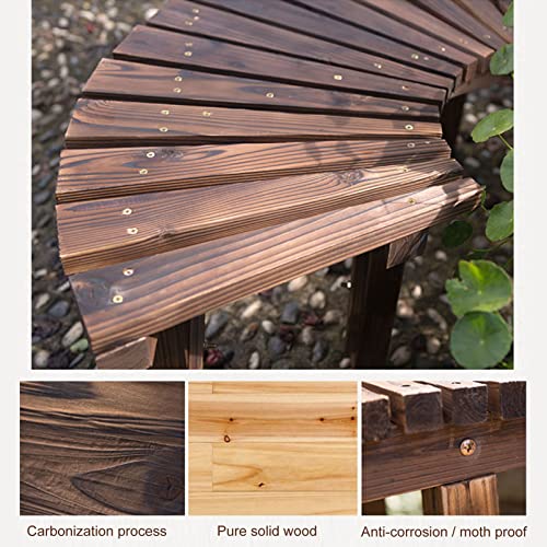 Banc de jardin bois dur demi-rond 120cm causeuse extérieur mobilier de patio