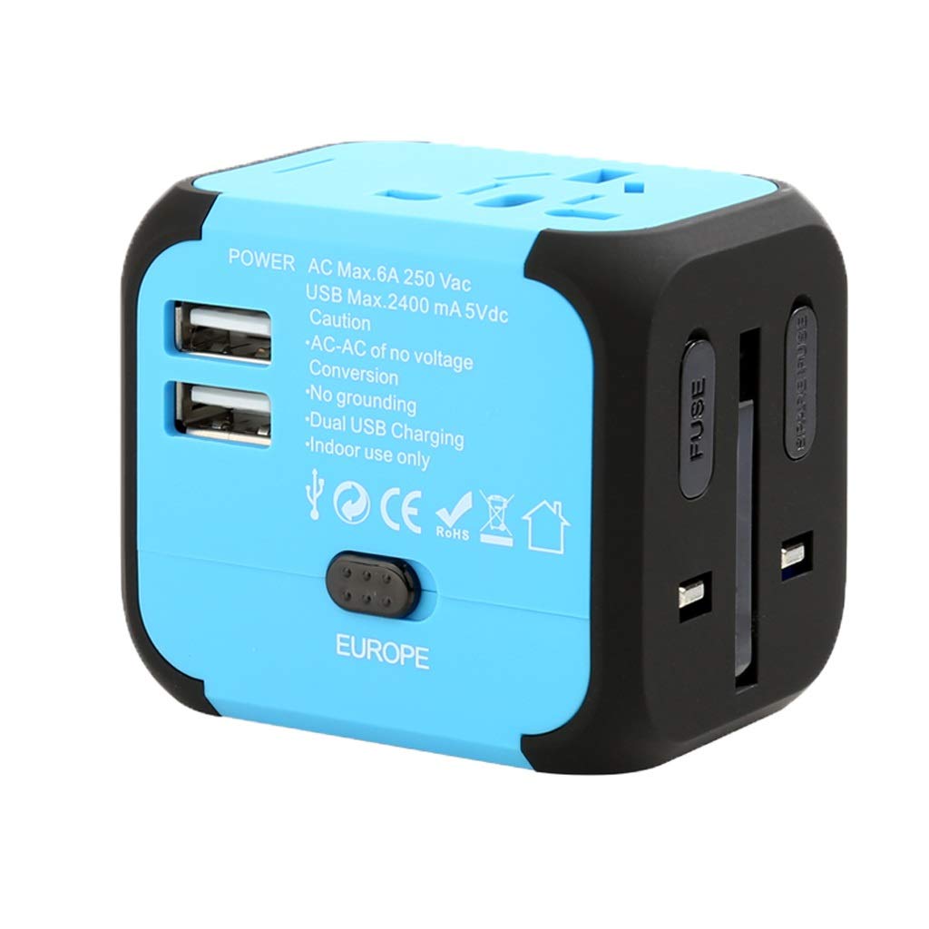 Caricabatterie di carica internazionale, adattatore di viaggio in tutto il mondo, spina di conversione di tipo C universale, molto adatta for il viaggio ( Color : C , Dimensione : 2usb (5.5*6.5*5cm) )