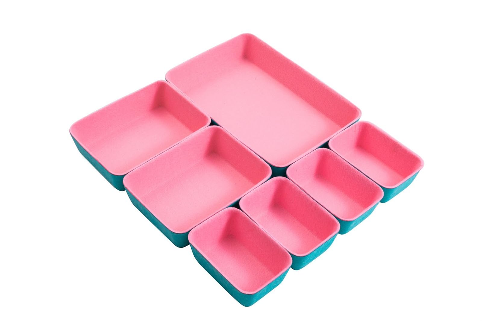 Bghyjkol Bulepink Drawer Organiser 7Pcs/Set Drawer Organizers Bins Felt Storage