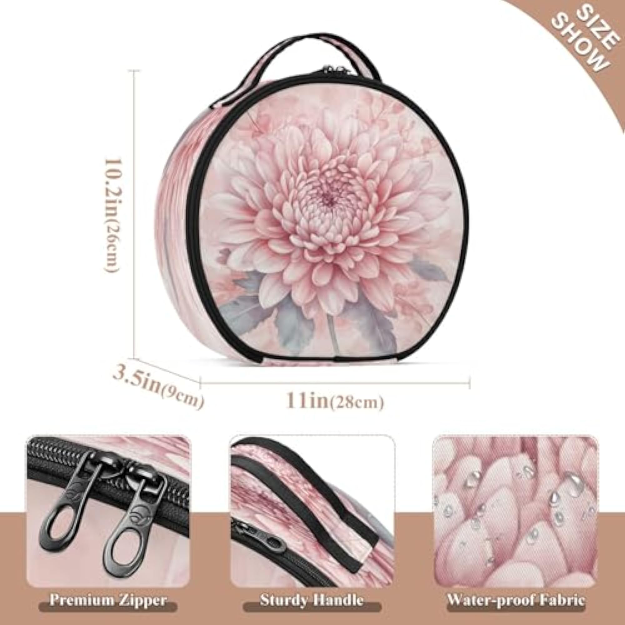 Pink Flower Travel Makeup Case Portable Makeup Box