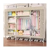 Armario de Armario Armario de Tela Simple 2 Metros Montaje de Almacenamiento de Espacio de Gran Capacidad Doble Tela Oxford Armario Combinado de Dormitorio en Casa, B