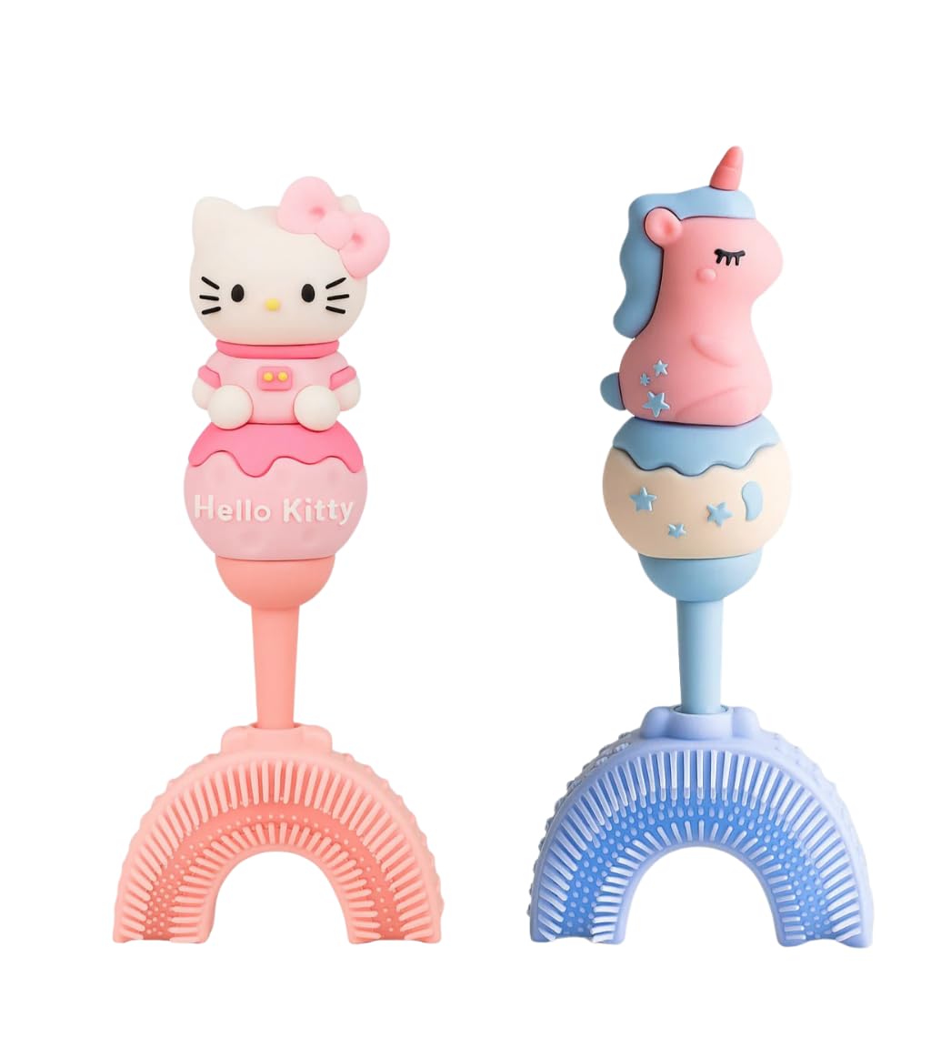 U Shape Toothbrush (Combo of 2 (Hello Kitty & Twinkle Unicorn))-image-10