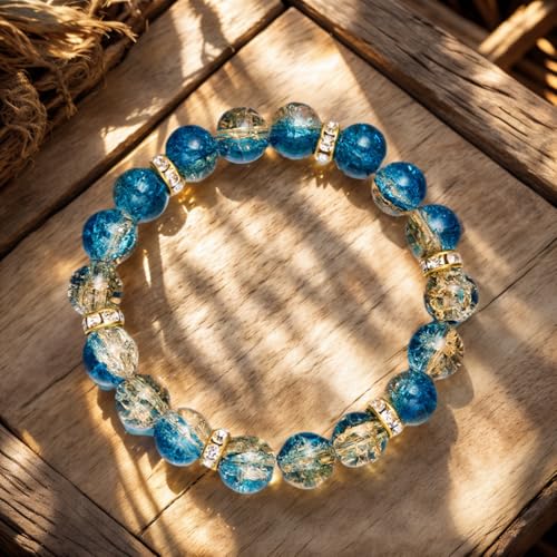 Glass Of Glass Bracelet, Multicolor Sparkling Beads Handmade Blown Glass, Glass Bracelets for Women3