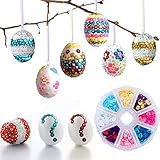 ostereier verzieren techniken kindergarten XXL Ostereierset Bastelset - Kinder können ihrer Fantasie freien Lauf lassen und Bastelspaß genießen. Malen Sie auf Ostereier oder verwenden Sie Stecknadeln, um Bunte Pailetten an Ostereiern zu befestigen. Verzieren Sie das Osterei mit Geschenkbändern und machen Sie es bunt!