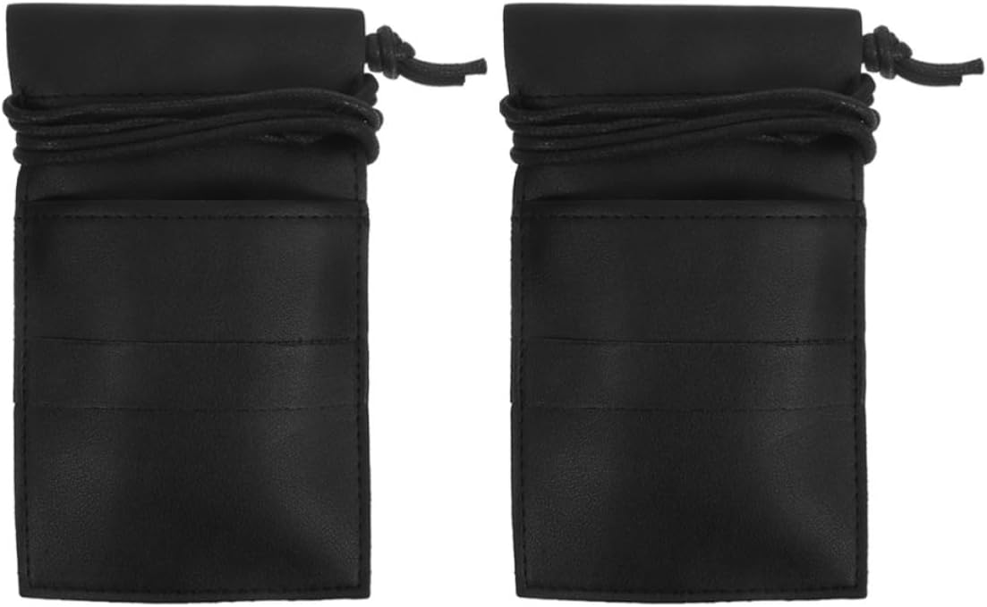 VILLCASE 2pcs Hairdressing Tool Waist Bag for Salon Use, Portable Pu Scissor Holder with Large Capacity and Convenient Waist Design, Professional Hair Stylist Tool Bag in Black