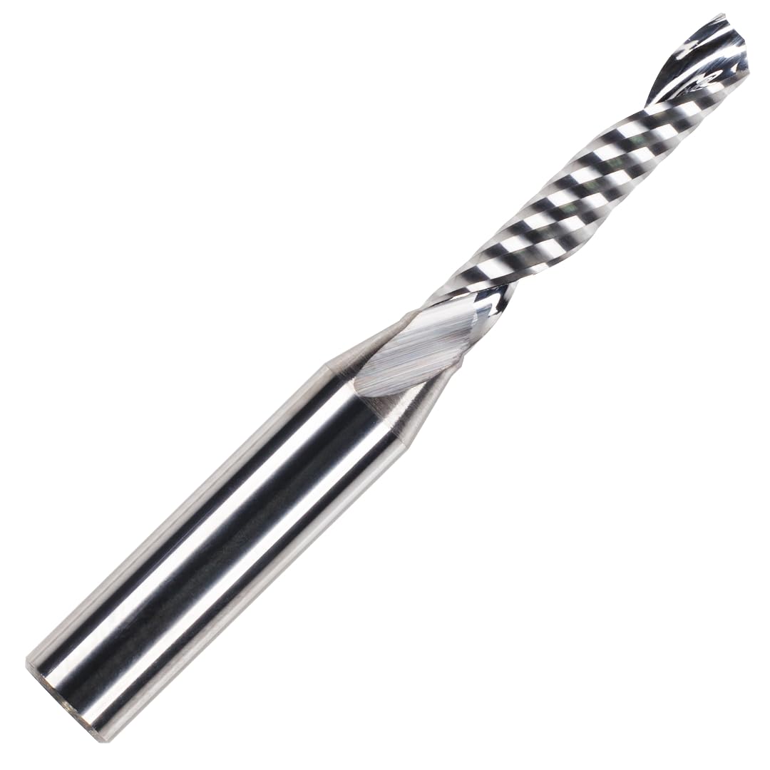 Rennie Tools 4mm x 22mm Flute x 1/4" Shank Solid Carbide Single Flute Spiral Router Cutter Bit End Mill for ACM Aluminium