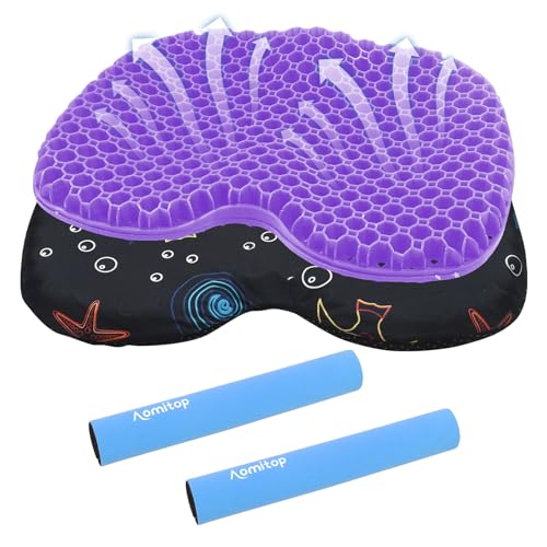 Anti-Slip-Kayak-Seat-Cushion--Waterproof-Gel-Pad-for-Kayaking-Canoeing-and-Fishing-Includes-2-Detachable-Kayak-Paddle-Non-Slip-Sleeves