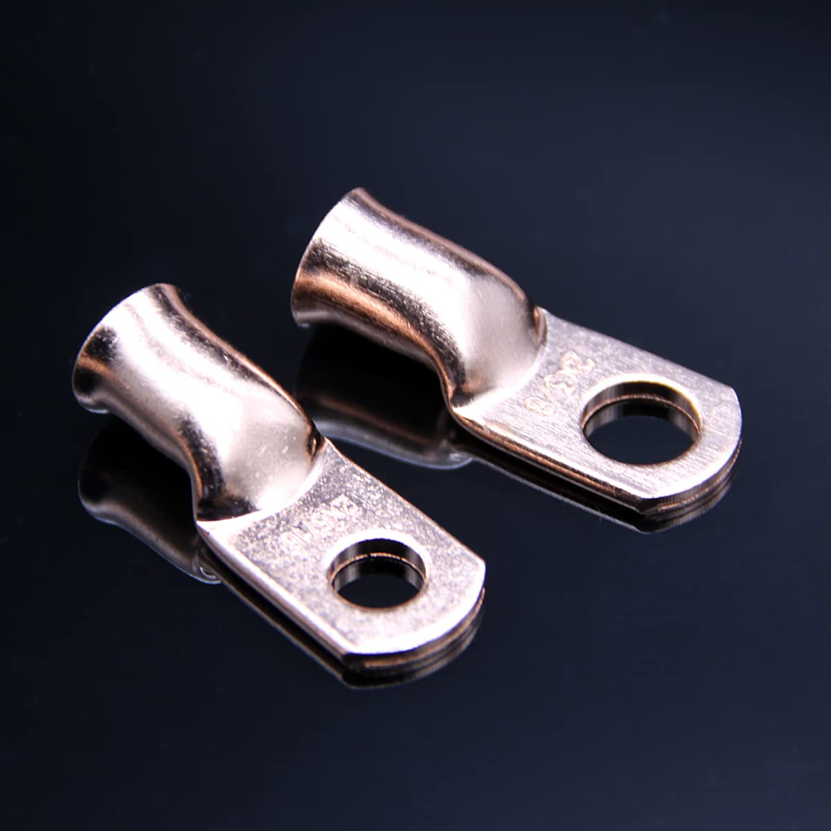 AARTERZZA 10PCS 3/8" 5/16" Electrical Wire Copper Crimp/Welding Terminals Cable Lug Eyelet Ring Connectors 1/0 AWG-8AWG Kit(2AWG,8mm)