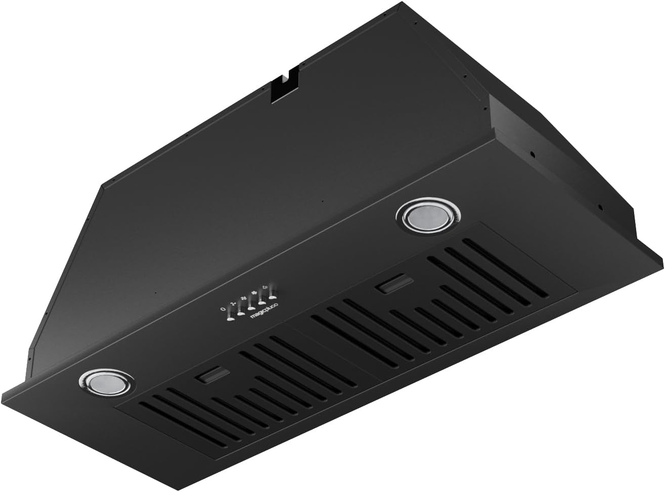 30 Inch Built-in Range Hood,Dutched/Dutchless Convertable with 600CFM Suction,Vent Hood with Bright LED Light,3 Speed Fan,Black