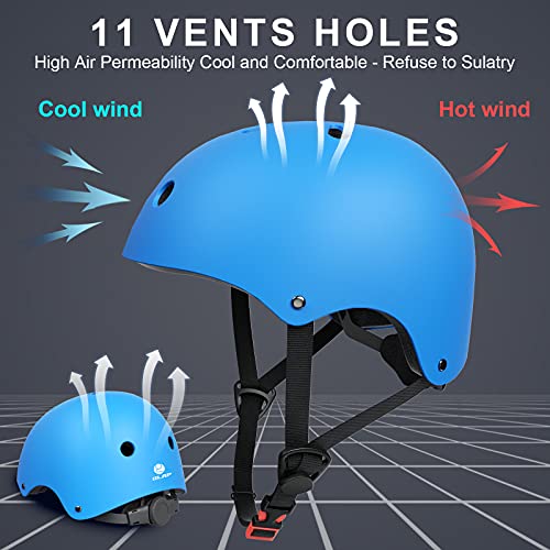 Glaf Toddler Helmet for 2-4 Years Kids Bike Helmets Baby Girls Boys Multi-Sport Adjustable Skateboard Bicycle Helmet Lightweight 3 Sizes for Toddler to Youth (Blue, XS: 18.9“-19.7“)