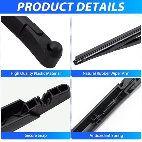 Scheibenwischer Hinten Set für W169 | 2 Stück Auto Heckscheibenwischer und 1 Stück Heckscheibenwischerarm Ersatz Wischerblatt Wischerarm Hinten Kompatibel für Mercedes A-Klasse W169 2004-2012