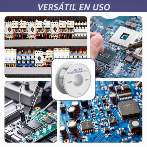 Miniatura 5 de Alambre De Soldadura, 1mm 100g Hilo Estaño Para Soldar Núcleo De Colofonia,Estaño De Soldadura Electrónica Para Reparación Y Componentes Electrónicos