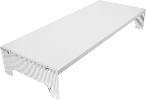 Kisangel Elevador de monitor de escritorio con patas acrílicas, soporte ergonómico para laptop y estante organizador para escritorio, plataforma