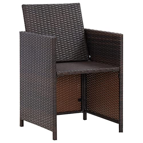 vidaXL Conjunto de Silla de Jardín y Taburete 4 Piezas Asiento Butaca Patio Terraza Balcón Comedor Muebles Mobiliario Exterior Duradero Ratán PE Negro - imagen 7