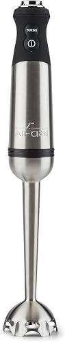 Electrics Stainless Steel Immersion Blender 2 Piece Turbo Function 600 Watts Detachable, Variable Speed Control, Hand Blander, 9-1/4-inch