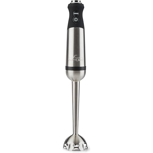 All-Clad Electrics Stainless Steel Immersion Blender 2 Piece Turbo Function 600 Watts Detachable, Variable Speed Control, Hand Blander, 9-1/4-inch