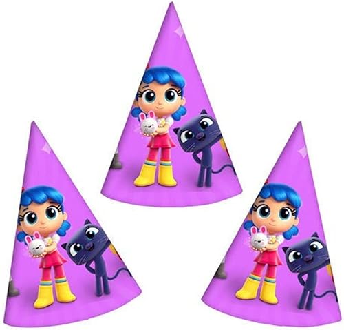 PC Sombreros de papel para cumpleaños número 10 – Sombreros de fiesta del Reino del Arco Iris para niños, decoraciones de cumpleaños y suministros