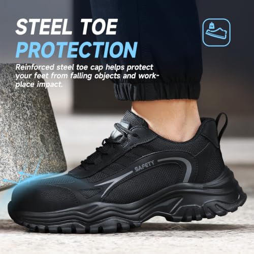 Image of Steel Toe Shoes for Men Women Lightweight Work Shoes Men Breathable Safety Shoe