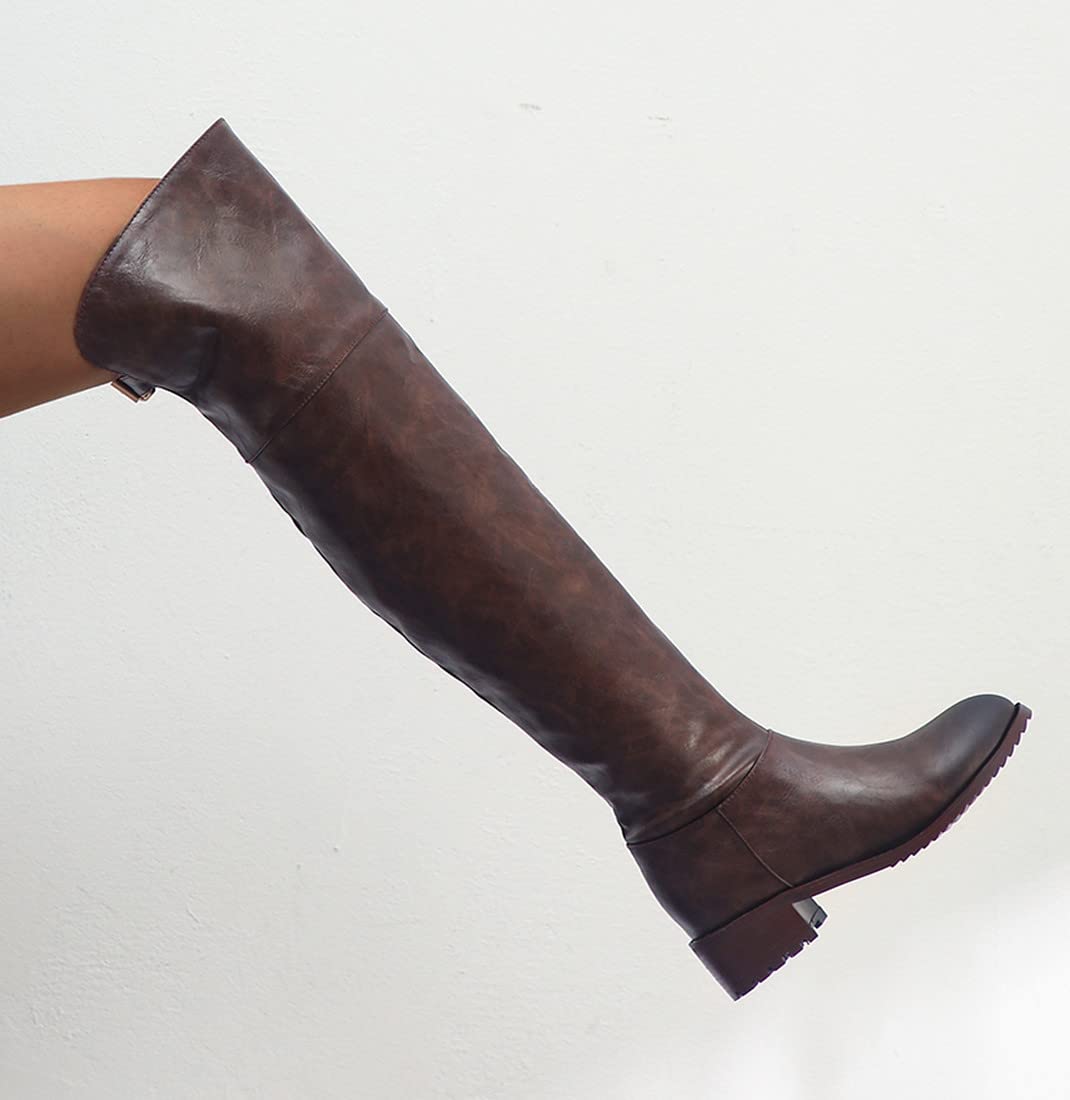 Pelle PU Alla moda Confortevole Carino Stivali sopra il ginocchio Per le donne Tacco a spillo Punta Scarpe da ragazza