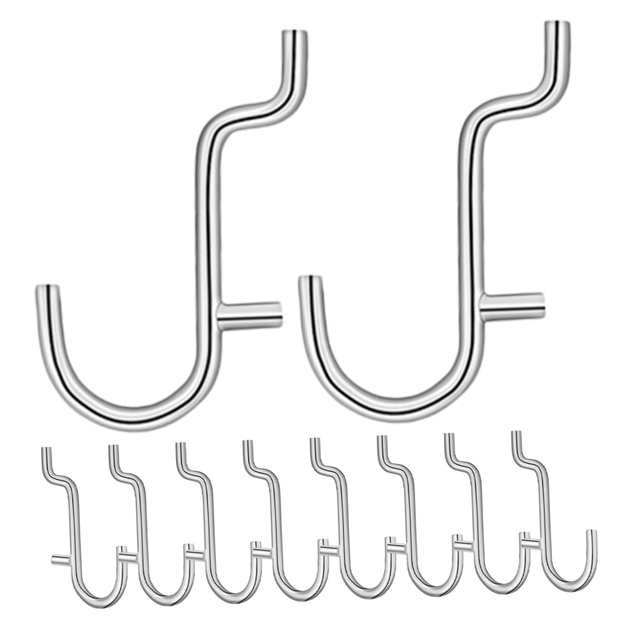 AUTSUPPL 10 Pack Heavy Duty Stainless Steel Pegboard Hooks Tool Pegboard Organizers Garage Storage Hooks