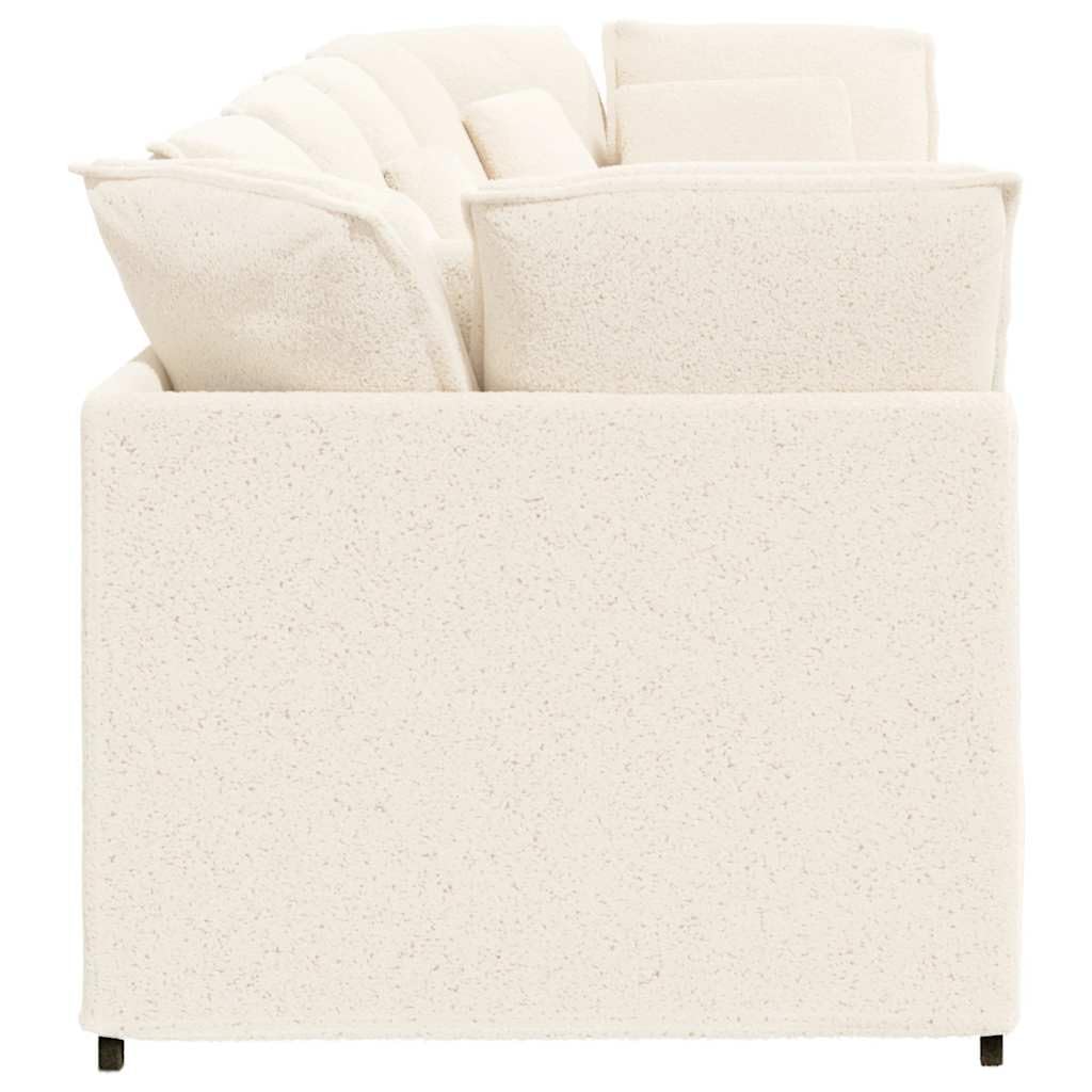 vidaXL Sofá modular con cojines de tejido rizado similar a la lana