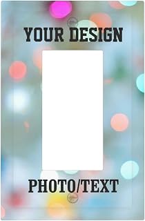 Personalized Custom-light Switch Outlet-covers Wall-plate-standard Size 1-4 Gang Plastic Single Double Decor Toggle Blank Wallplate, Add Your Image Photo Text Logo, Receptacle Faceplate (style9)