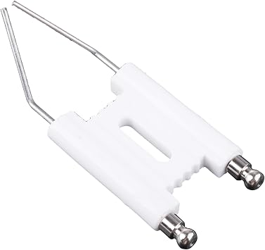 Lipstick Double Rod Ceramic Spark Ignition Electrode Burning Machine Oil Gas Stove, White+silver