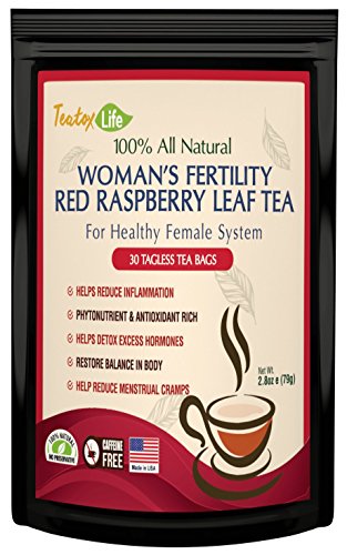 Red Raspberry Leaf Tea, Fertility Tea with Rasberry Leaf for Women for Pregnancy, Labor and aid Uterus Health - Caffeine Free - 30 Tea Bags | Made in USA