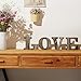 MyGift Decorative Torched Wood Love Cut Out Letters Sign for Wedding Decor, Standing Wooden Word Art Sign for Dorm Decoration, Anniversary, Valentine's Day