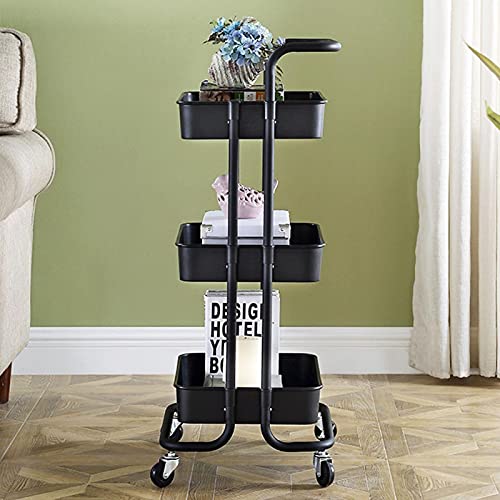 Anti-corrosie ABS stalen buis multifunctionele opbergtrolley keuken organisator voor badkamer(zwart) - Image 6