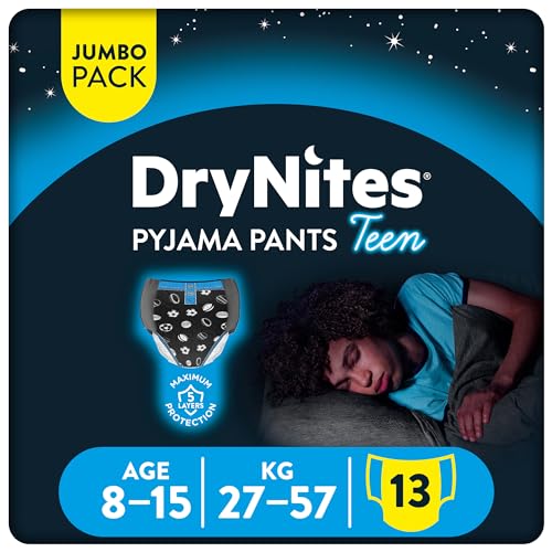 Huggies DryNites Pyjama Pants 8-15 years Bed Wetting Diaper Boys 27-57 kg Jumbo Pack 13 Pants