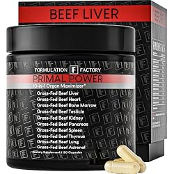 Formulation Factory Primal Power 10-in-1 Grass-Fed Beef Organ Complex with Liver, Heart, Bone Marrow, Orchic, Kidney, Spleen, Pancreas, Adrenals, Thymus & Brain - 120 Capsules