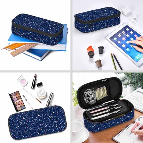Image of Galaxy Pencil Case Organizer Constellation Space Bright Stars Purple Stationery Box Makeup Box School Supply for Boy Girl Men Women