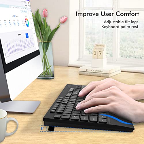 Wireless-Keyboard-and-Mouse-Combo-E-YOOSO-Full-Sized-24GHz-Lag-Free-Wireless-Keyboard-with-Palm-Rest-7-Independent-Shortcuts-3-DPI-Silent-Mouse-for-PCComputerLaptopDesktopWindowsMac