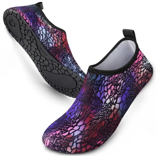 Image of SIMARI Water Shoes for Women Men Swim Aqua Socks Beach Pool Essentials Barefoot Surf River Boat Kayak Sea Yoga Sand Exercise Sport Accessories Breathable Quick-Dry Adult Youth Kid Size SWS001