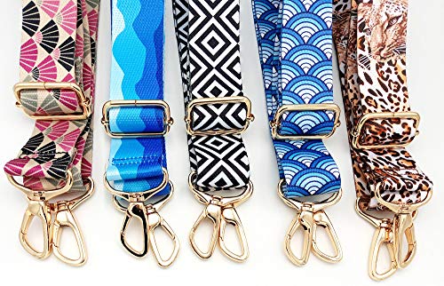 Image of Wide Shoulder Strap Personalized Print Adjustable Replacement Belt Crossbody Canvas Bag Handbag-Scottish plaid, Yellow, Large