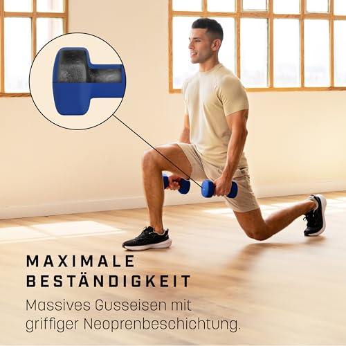 Kurzhanteln KG Physio Hantelset mit A3-Übungsposter und Neoprenbeschichtung