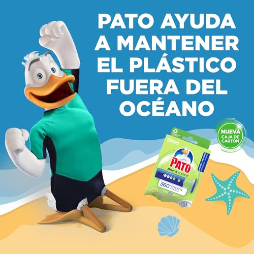 Miniatura 7 de Pato Discos Activos WC Lima, Limpia, Refresca y Perfuma el Inodoro, Eficacia 360°, Pack 1 Aparato + 3 Recambios = 18 discos