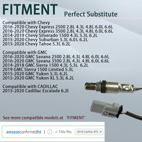 Sensor de oxígeno downstream compatible Cadillac Escalade miniatura 3