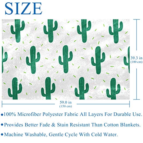 Couverture cactus vert 150x100 cm douce et chaude pour lit et canapé - 6