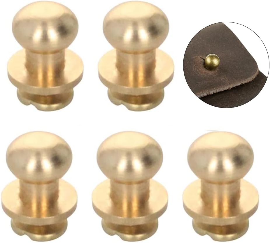 Utoolmart 5mm Ball Head Stud Screw Back Nipple Rivet Studs Button Strap Stopper Leathercraft Antique Brass 5 Pack