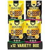 Serious Pig Snacking Cheese Variety Pack, Classic Rosemary Truffle Caramelised Onion Flavours (12 x 24g)