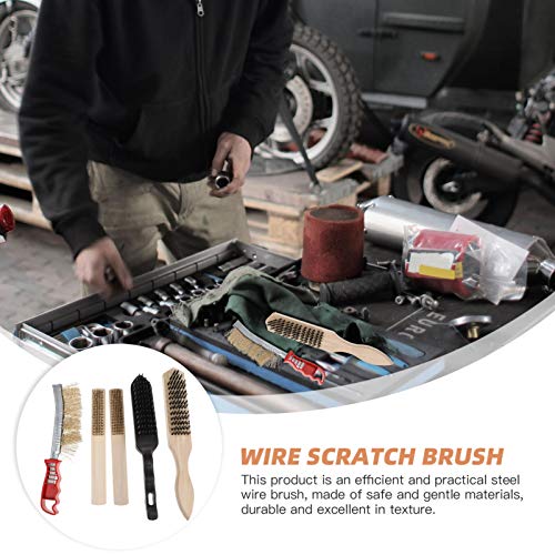 TEHAUX 5Pcs Fio de Aço Escova de Limpeza Conjunto de Pincel Zero Conjunto de Escória de Soldagem Fer