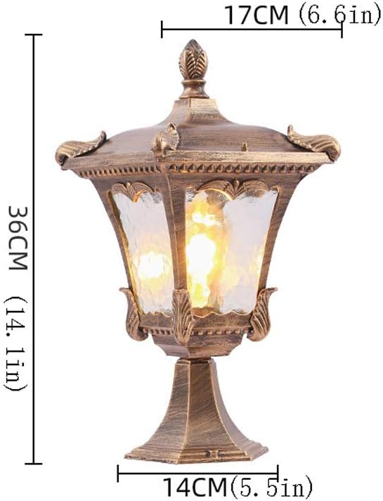 CHENKUI Water Pattern Glass LampShade Modern Pillar Lights Outdoor IP54 Waterproof Post Cap Lights Fixture with Pier Mount Adapter Exterior Pillar Light Fence Garage Pavilion Courtyard Lawn