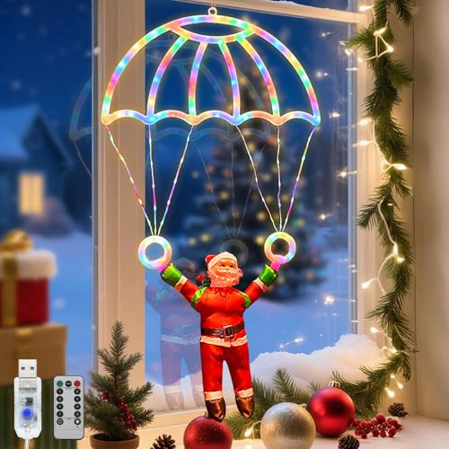 Parachute lumineux Noel etanche USB de 68cm LED colorees
